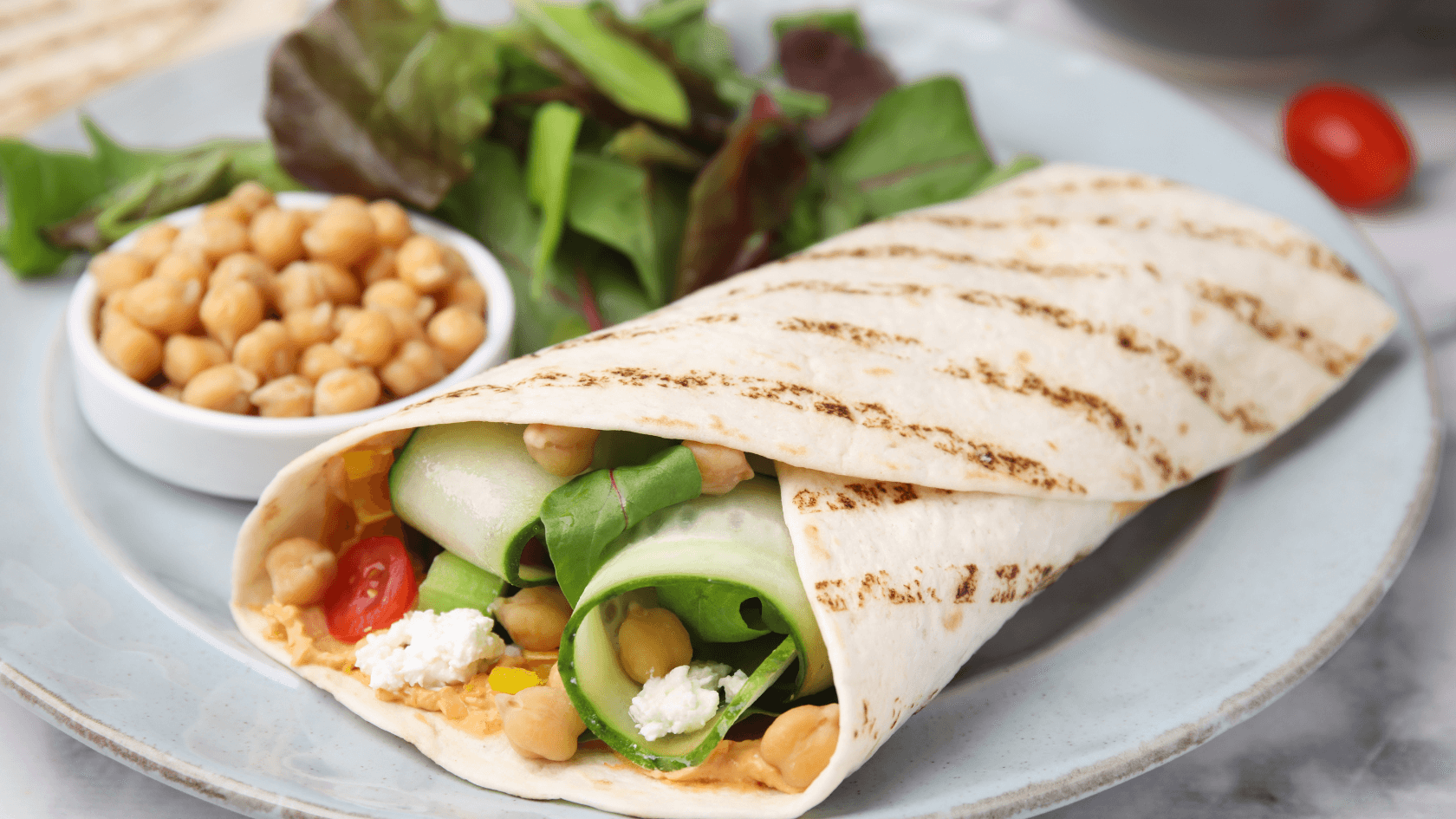 wrap met hummus